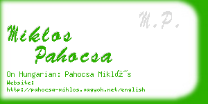 miklos pahocsa business card